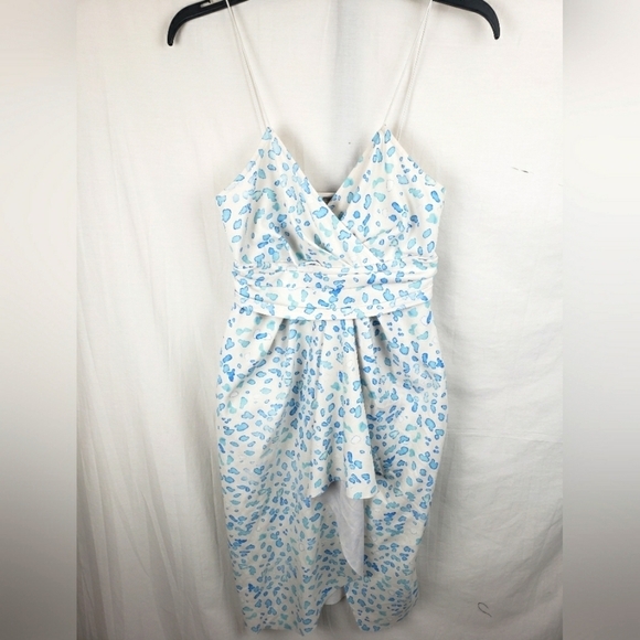 Asos Blue and White Spaghetti Strap Dress Sz 6 - Picture 1 of 10